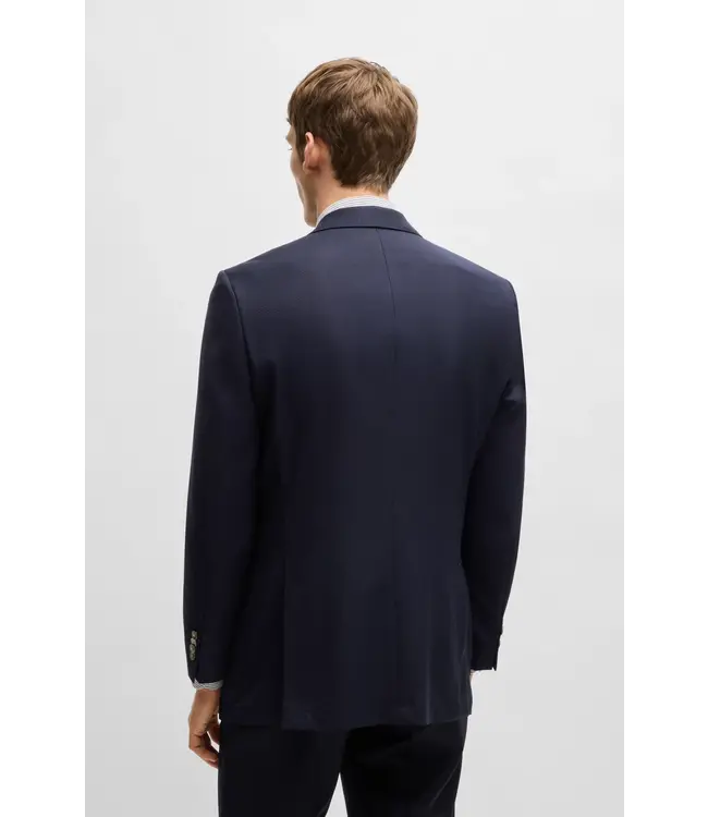 BOSS Regular-fit suit jacket in micro-patterned virgin wool
