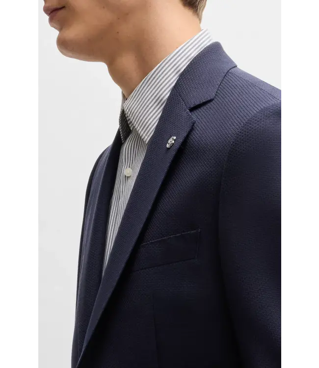 BOSS Regular-fit suit jacket in micro-patterned virgin wool