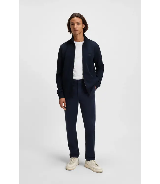 BOSS Veste zippée en coton éponge avec badge logo