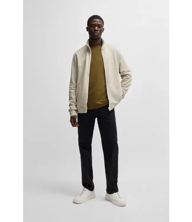 BOSS Veste zippée en coton éponge avec badge logo