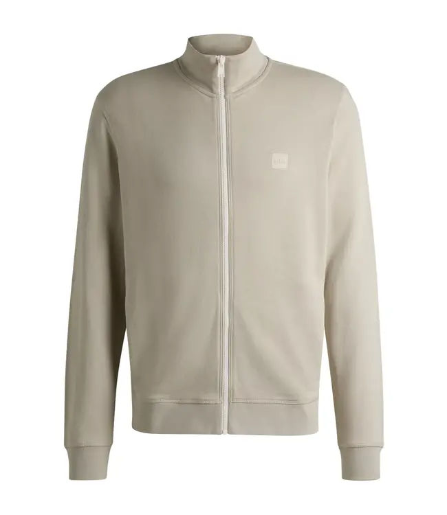 BOSS Veste zippée en coton éponge avec badge logo