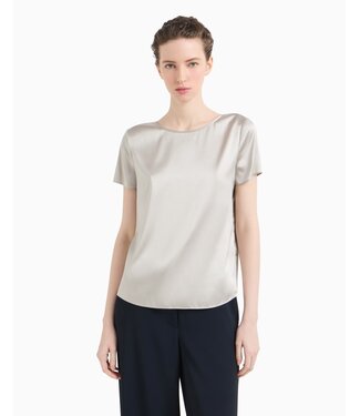 EMPORIO ARMANI Blouse à manches courtes en satin de soie