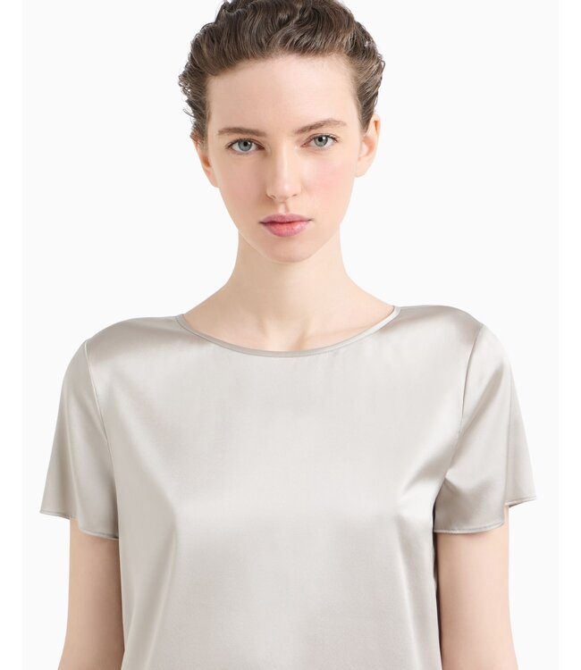 EMPORIO ARMANI Blouse à manches courtes en satin de soie