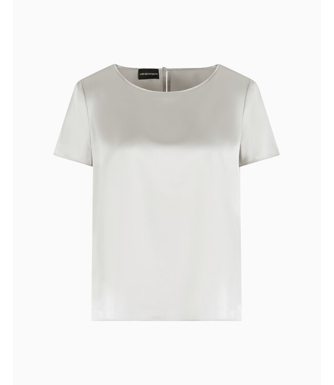 EMPORIO ARMANI Blouse à manches courtes en satin de soie