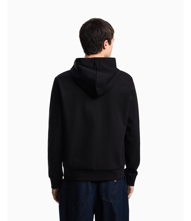 EMPORIO ARMANI Sweat à capuche, zippé, en Ponte-di-Roma