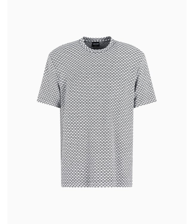 GIORGIO ARMANI T-shirt à col ras du cou en jersey jacquard de viscose