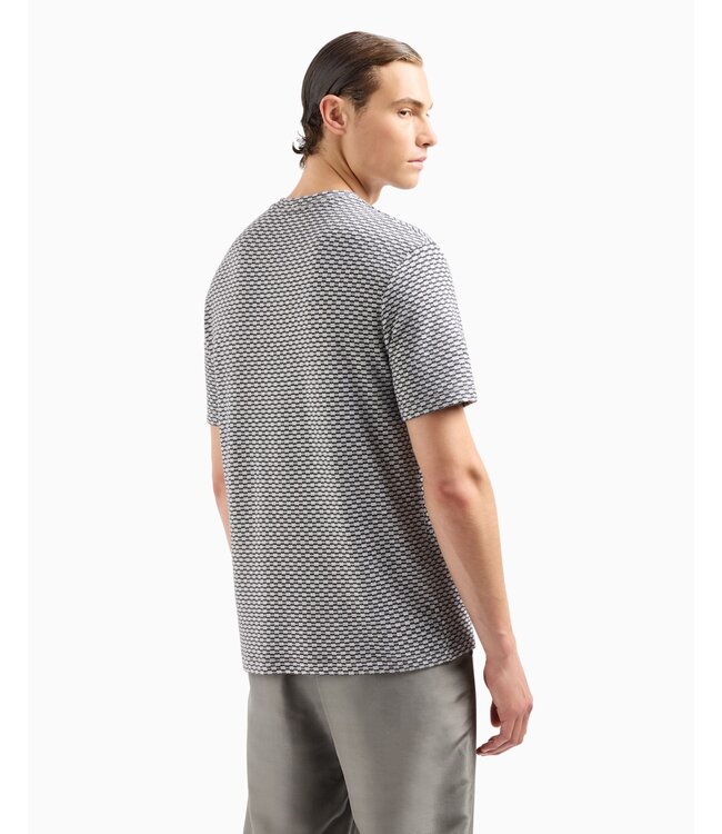 GIORGIO ARMANI T-shirt à col ras du cou en jersey jacquard de viscose