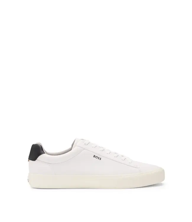 BOSS Faux-leather trainers with contrast backtab
