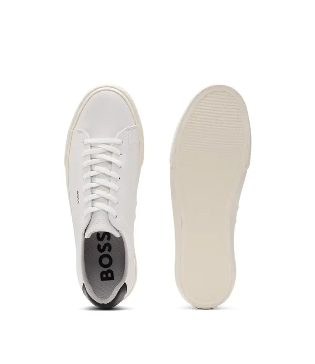 BOSS Baskets en simili-cuir avec patte arrière contrastée