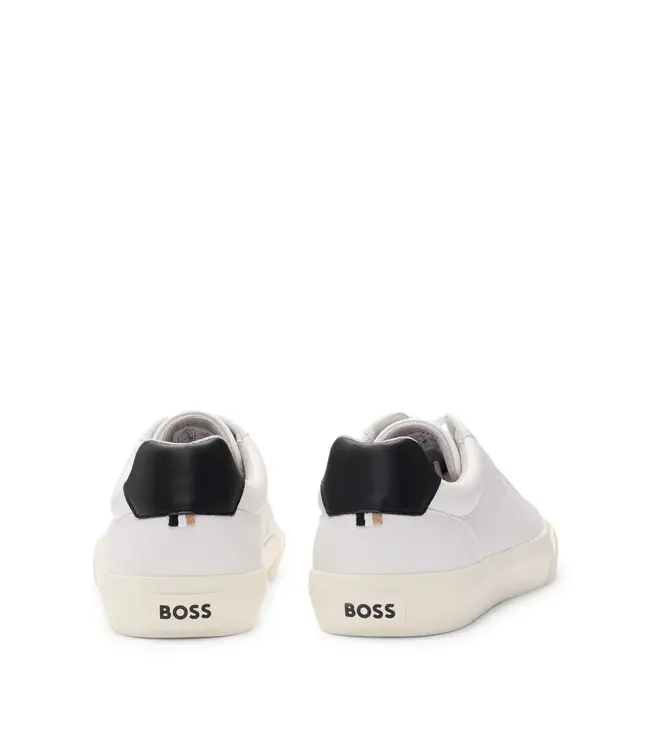 BOSS Baskets en simili-cuir avec patte arrière contrastée