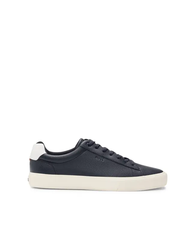BOSS Faux-leather trainers with contrast backtab