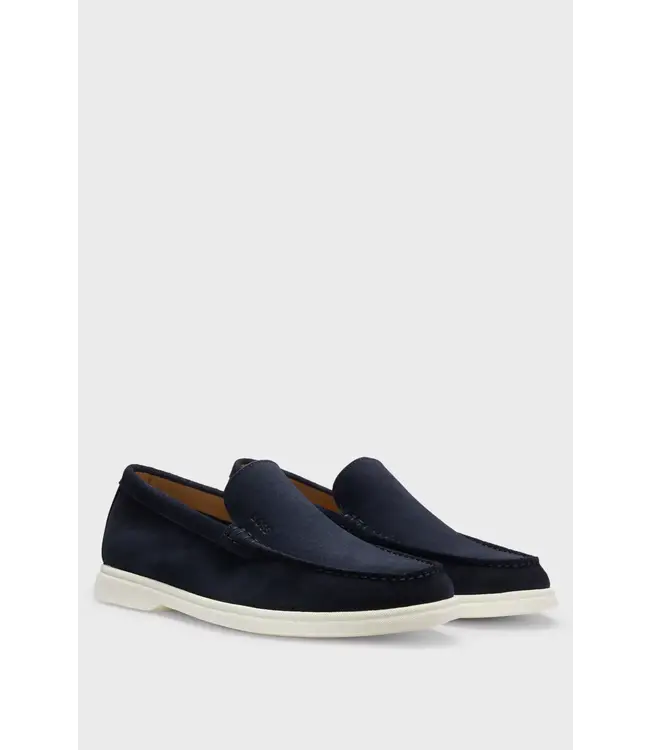 BOSS Suede loafers with contrast outsole