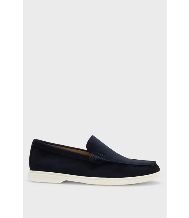 BOSS Suede loafers with contrast outsole