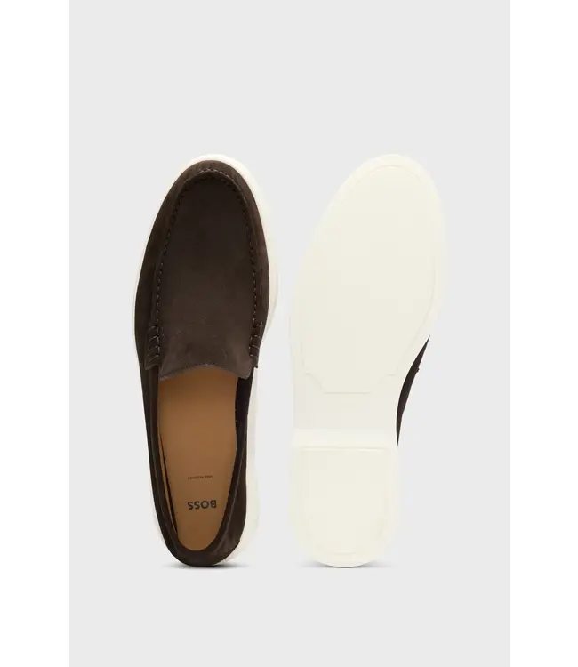 BOSS Suede loafers with contrast outsole