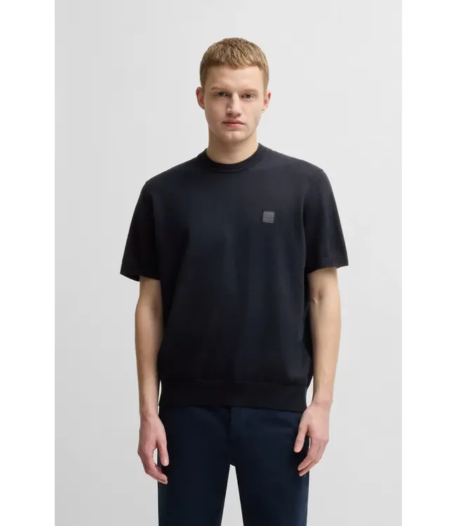 BOSS Knit T-shirt in cotton and cashmere