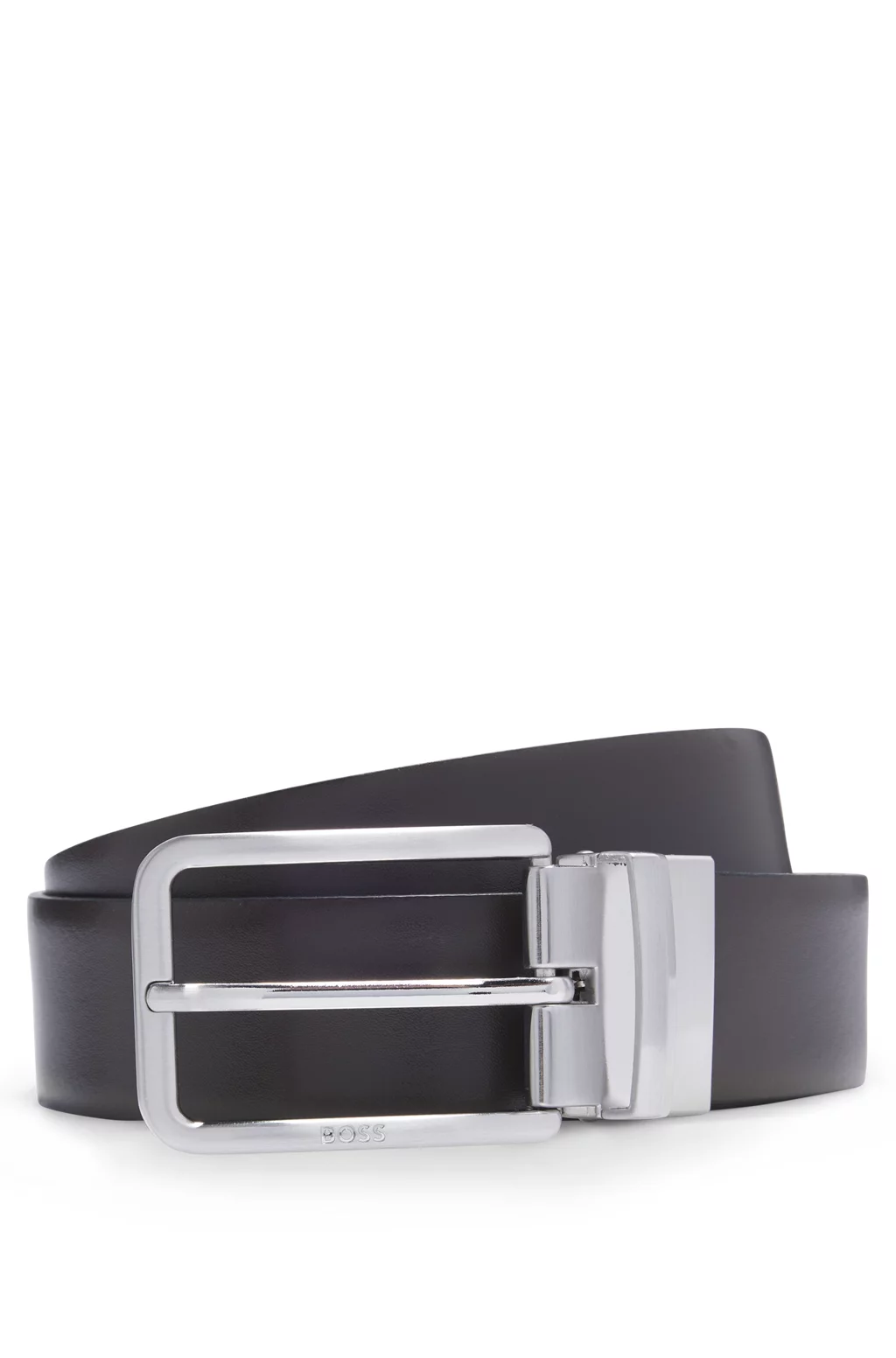 Reversible Belt in Grained and Plain Leather