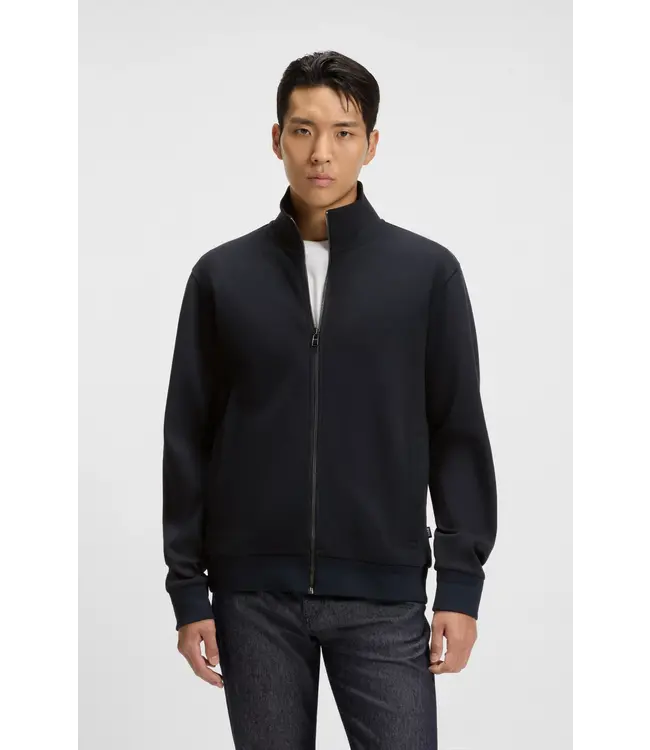 BOSS Zip-up sweatshirt in mercerised stretch cotton