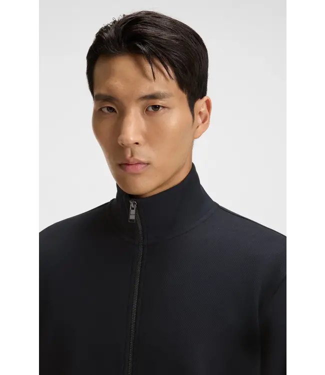 BOSS Sweat zippé en coton stretch mercerisé