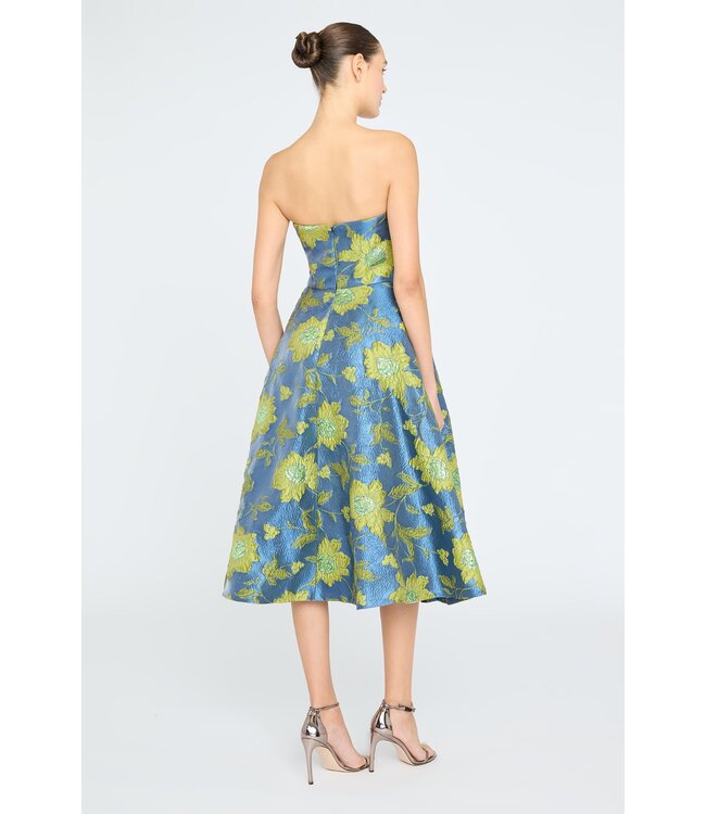 Theia Dara Scallop Strapless Dress