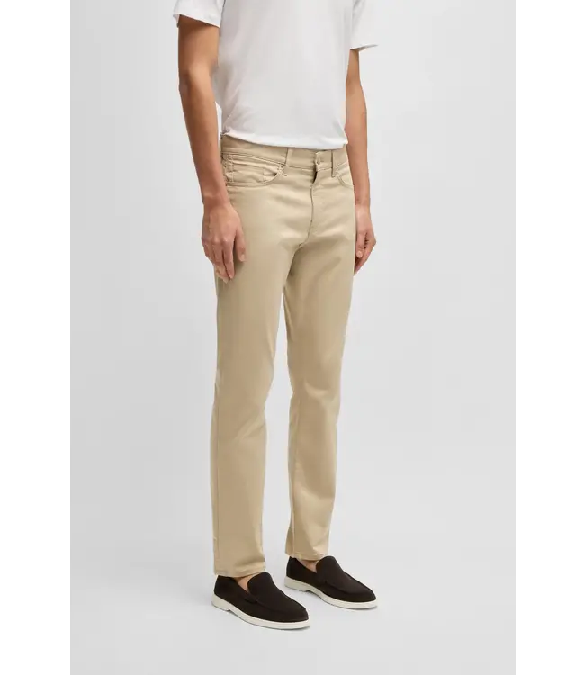 BOSS Delaware slim-fit trousers in stretch satin