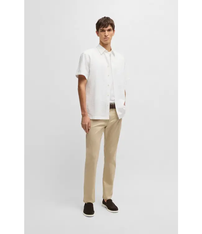 BOSS Delaware slim-fit trousers in stretch satin