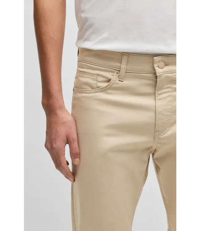 BOSS Delaware slim-fit trousers in stretch satin