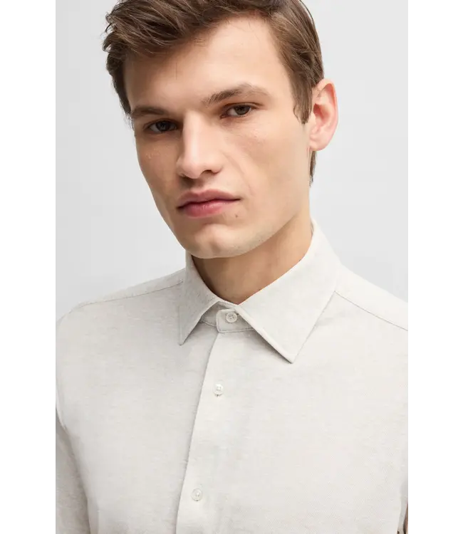 BOSS Slim-fit shirt in printed performance fabric