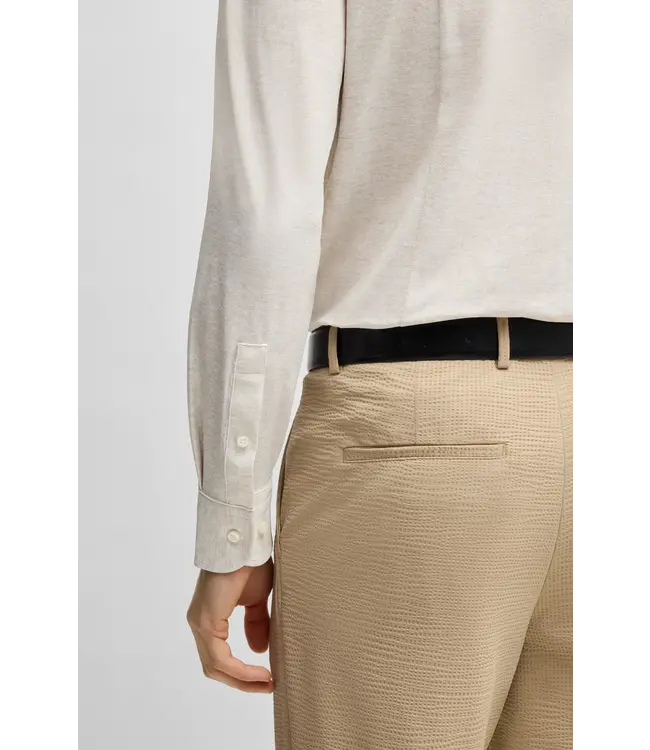 BOSS Slim-fit shirt in printed performance fabric