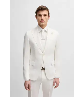 BOSS Slim-fit blazer in linen canvas