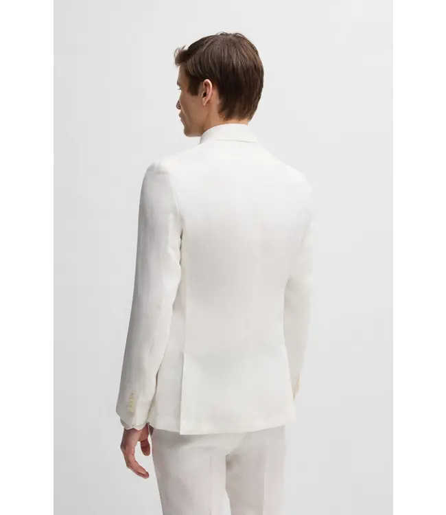 BOSS Blazer slim en toile de lin