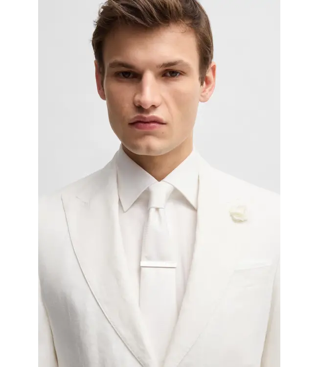 BOSS Blazer slim en toile de lin