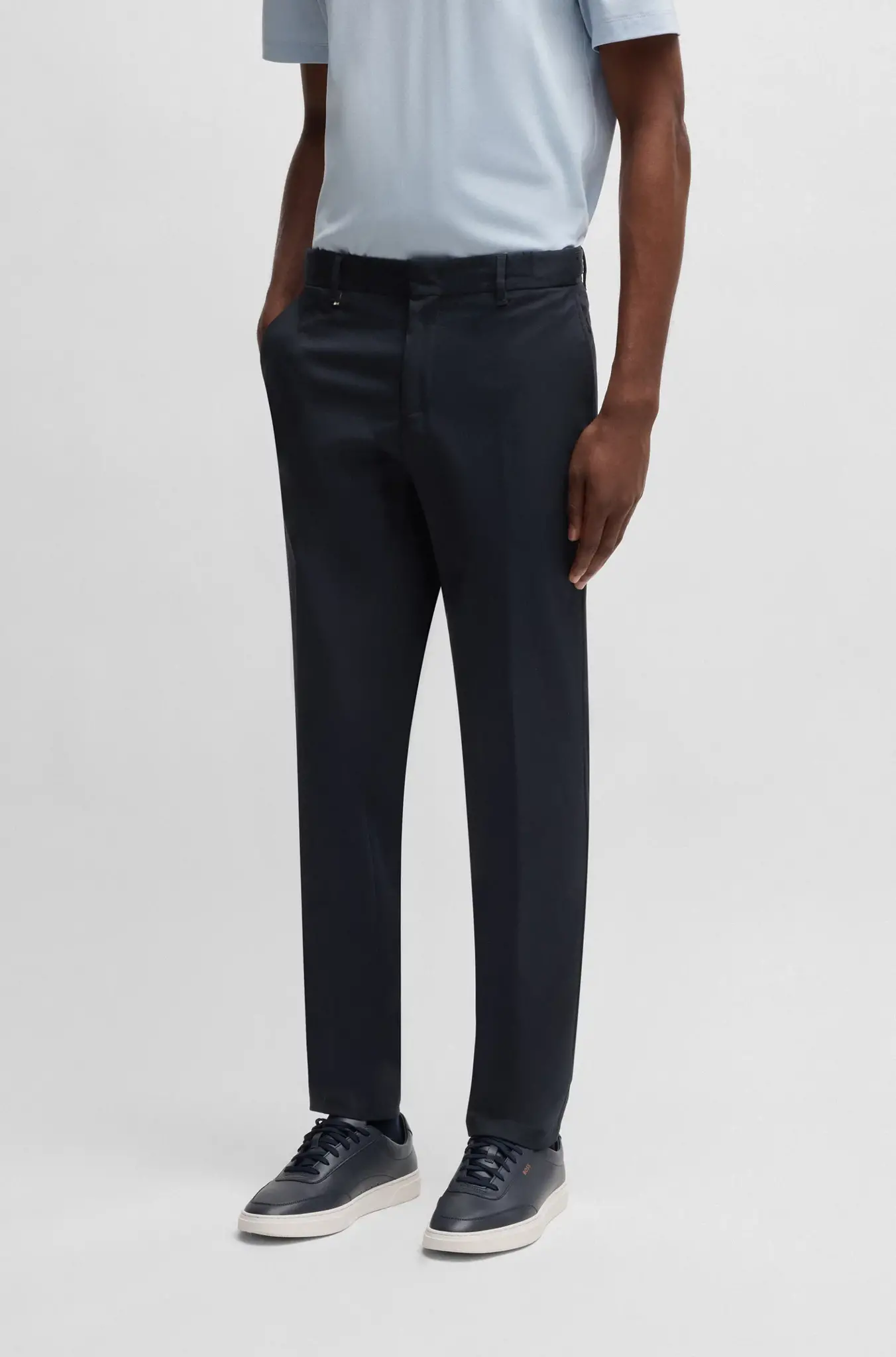 Formal trousers in comfort-stretch cotton