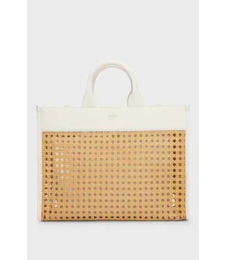 BOSS Woven tote bag with golden logo