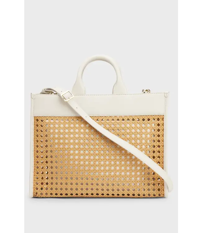 BOSS Woven tote bag with golden logo