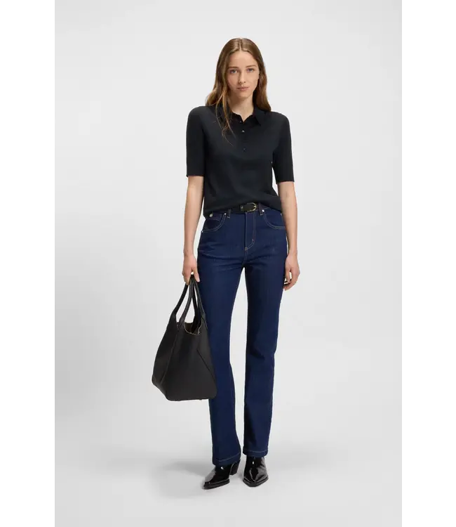 BOSS Short-sleeved wool polo sweater