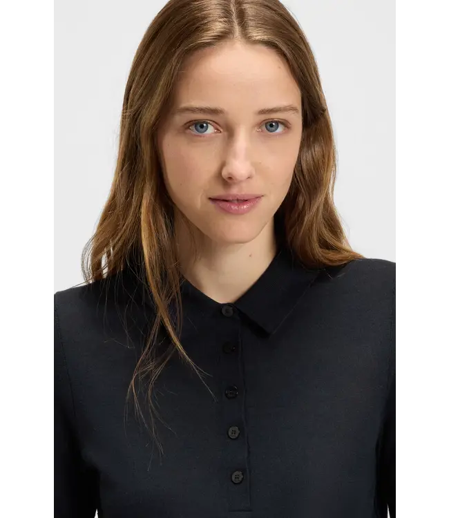 BOSS Short-sleeved wool polo sweater