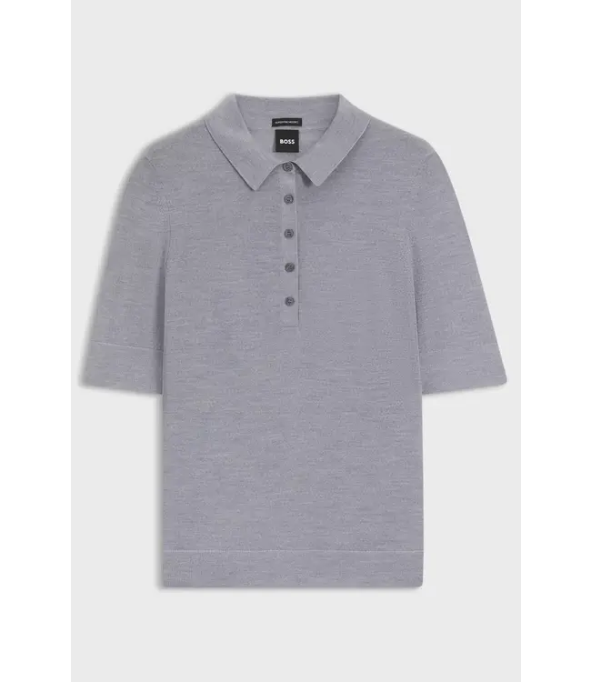 BOSS Short-sleeved wool polo sweater