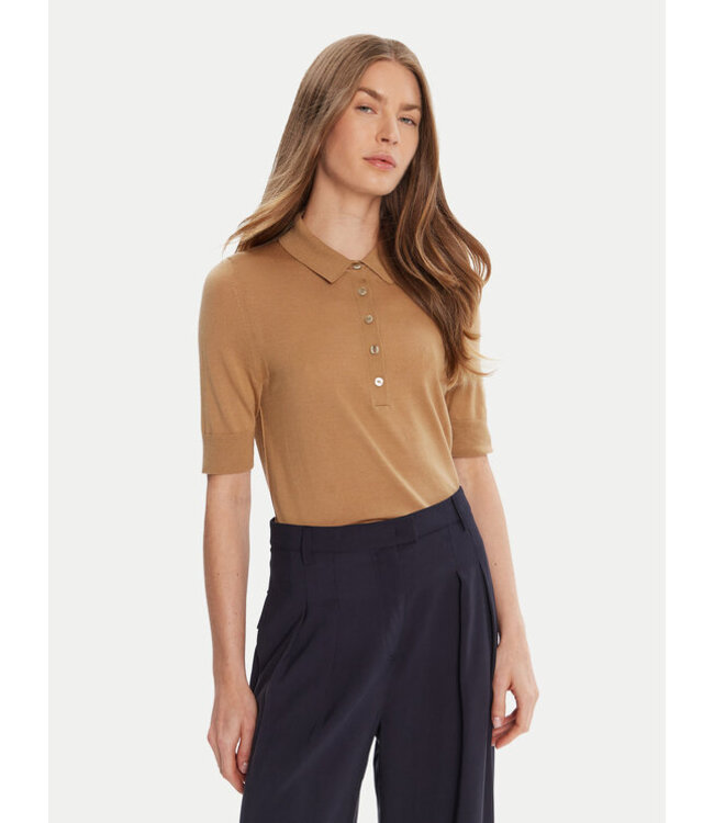 BOSS Short-sleeved wool polo sweater