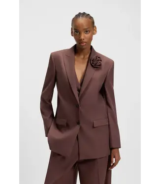 BOSS Blazer ample avec broche fleur