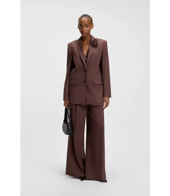 BOSS Blazer ample avec broche fleur