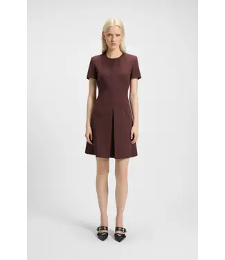 BOSS Short-sleeved dress with pleat front