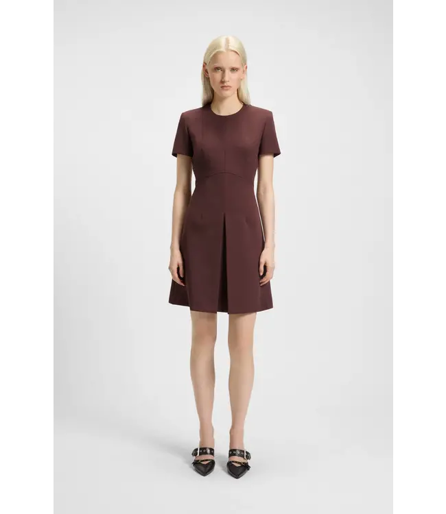 BOSS Robe à manches courtes avec plis sur le devant