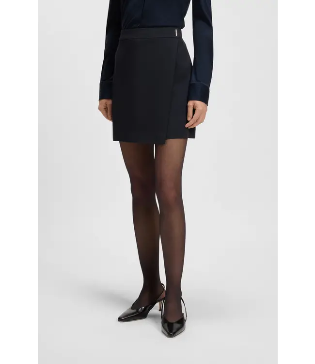 BOSS Crepe mini skirt with wrap front