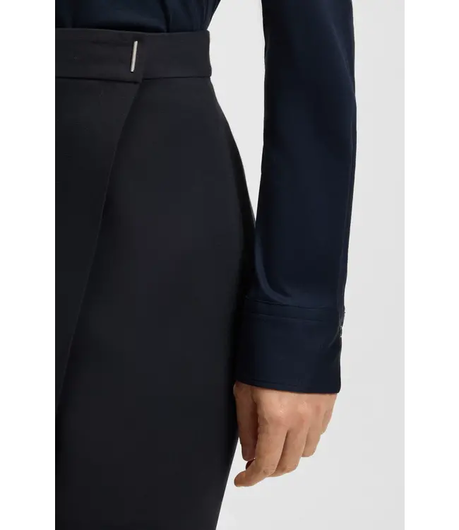 BOSS Crepe mini skirt with wrap front