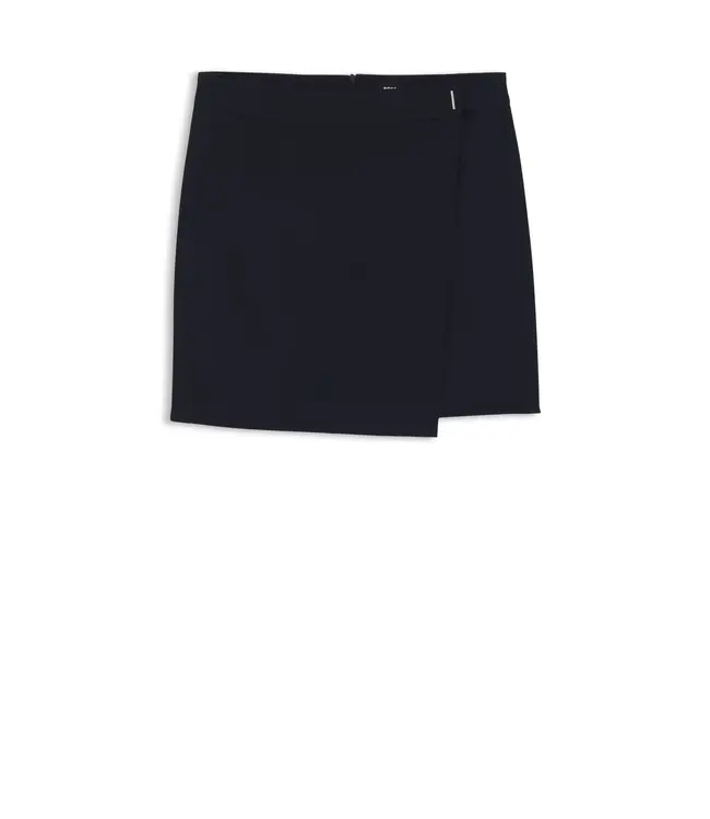 BOSS Mini-jupe en crêpe avec devant croisé