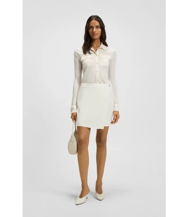 BOSS Crepe mini skirt with wrap front