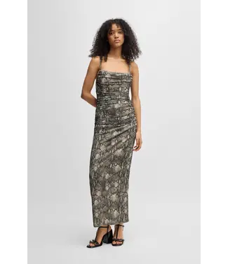 BOSS Robe corset avec superposition de maille froncée