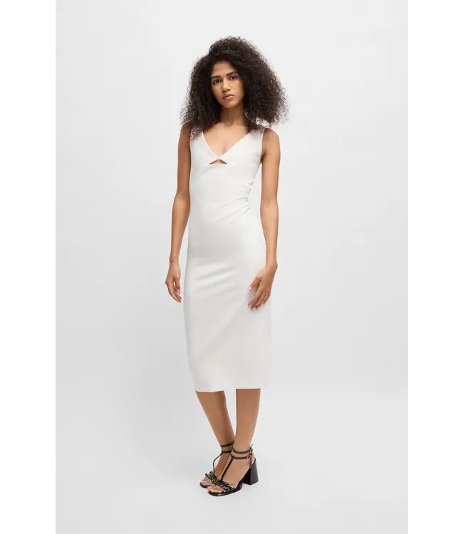 BOSS Robe midi moulante avec découpes