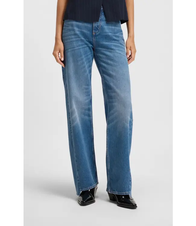 BOSS Jean ample en denim indigo avec ourlets dégradés