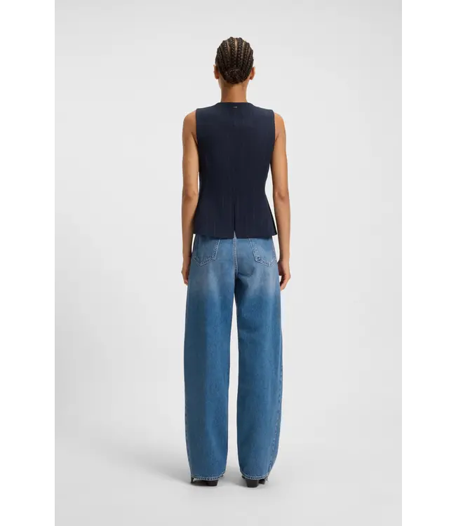 BOSS Jean ample en denim indigo avec ourlets dégradés